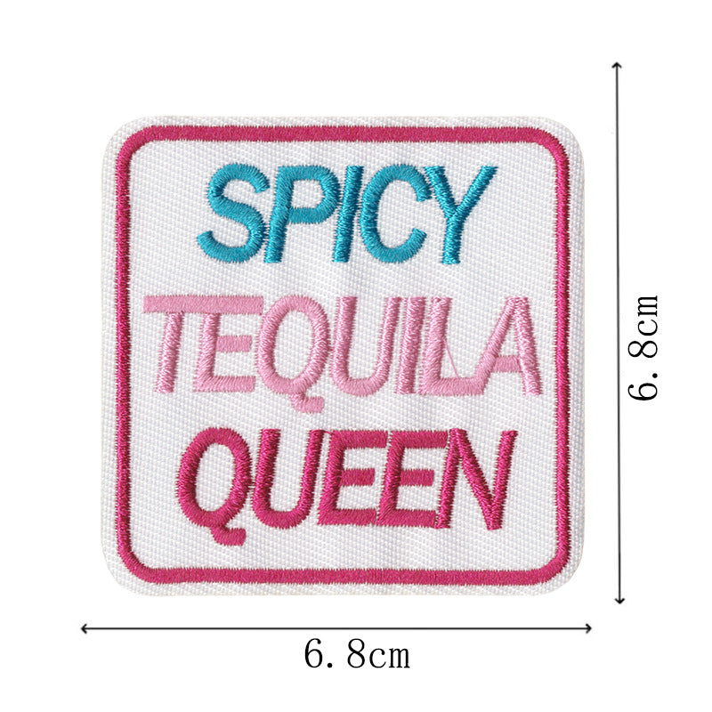 Wholesale Embroidered patch shoes,  hats and bags accessories original cartoon English letter adhesive patch