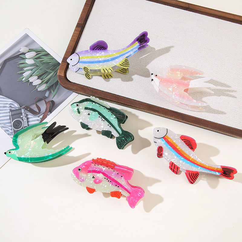 Wholesale Trendy Koi Fish Hair Clip PVC Gripper Claw Dopamine Ocean Series Animal Hair Accessory Everyday Styling Gift Boutique Resale