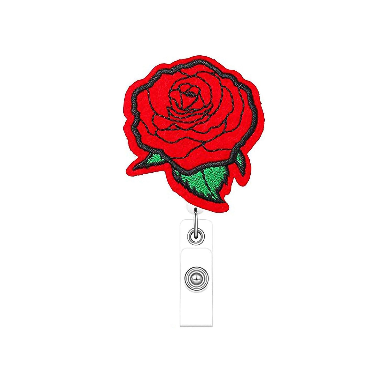 Wholesale Clover Rose Easter Rabbit Love Felt Fabric Badge Scroll Retractable ABS Keychain