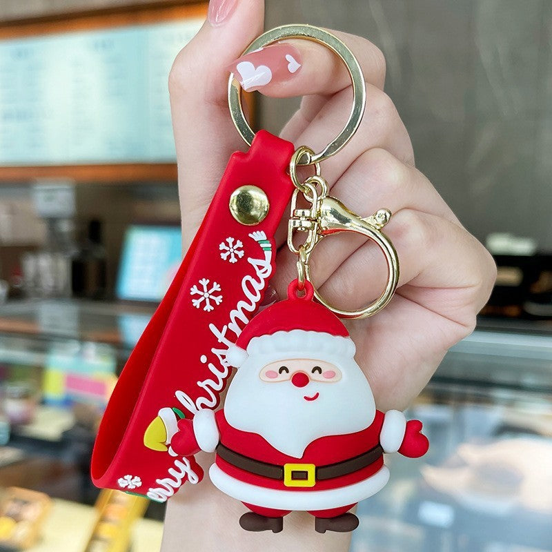 Wholesale Christmas Snowman Car Soft Rubber Keychain