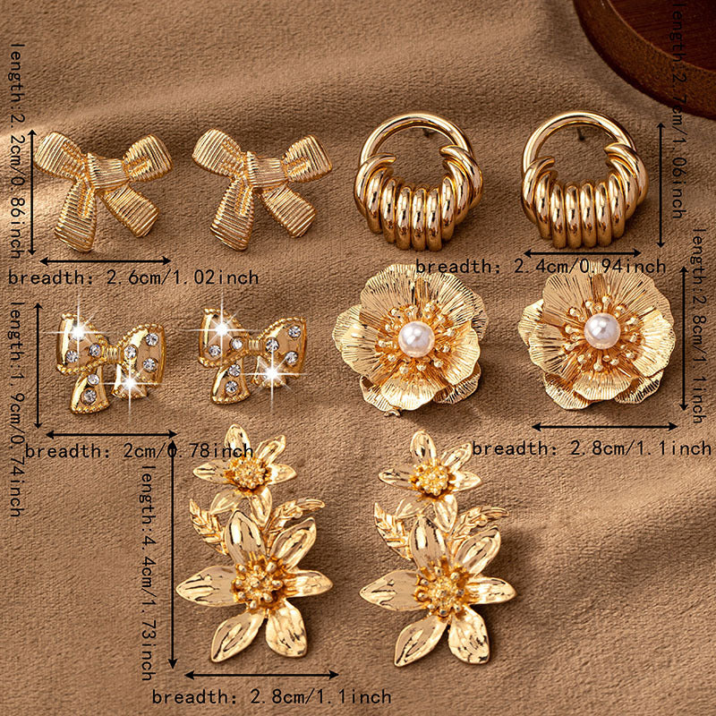 Wholesale Fashion Set of Various Zinc Alloy Earrings