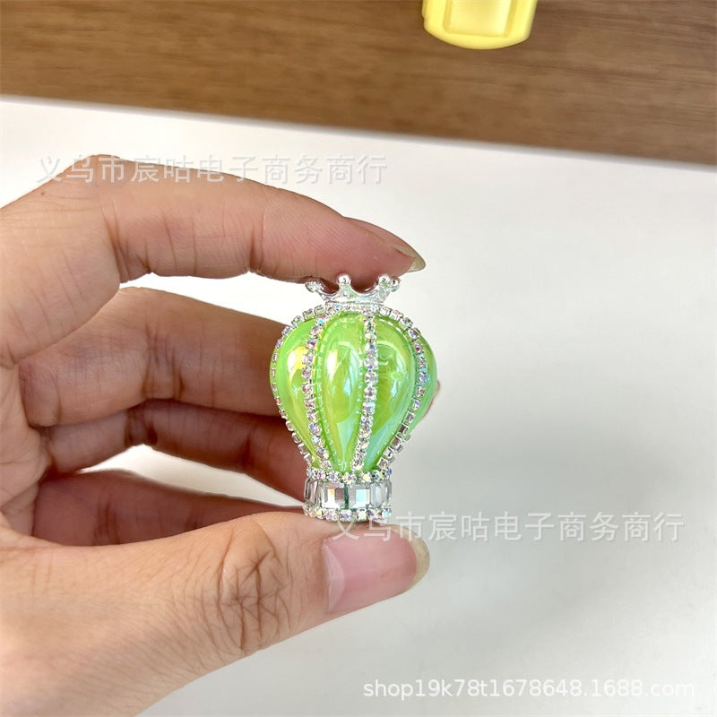 Wholesale 2pcs Hot Air Balloon Crown Diamond Chain Acrylic Beads
