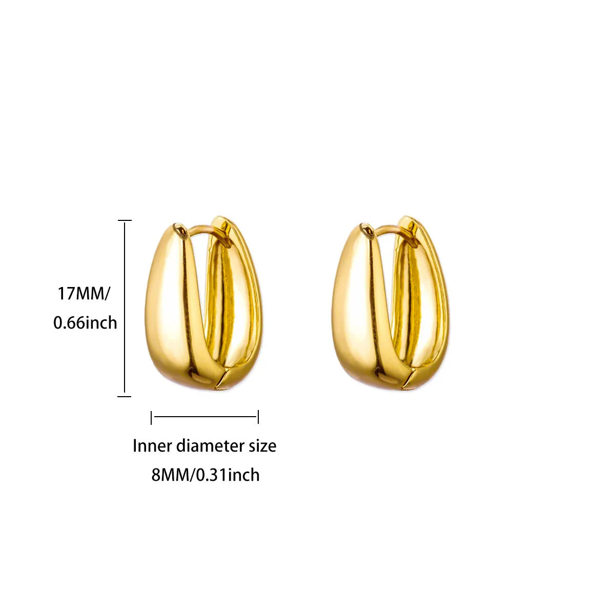 Wholesale Gold Geometric Solid Square Atmospheric Earrings