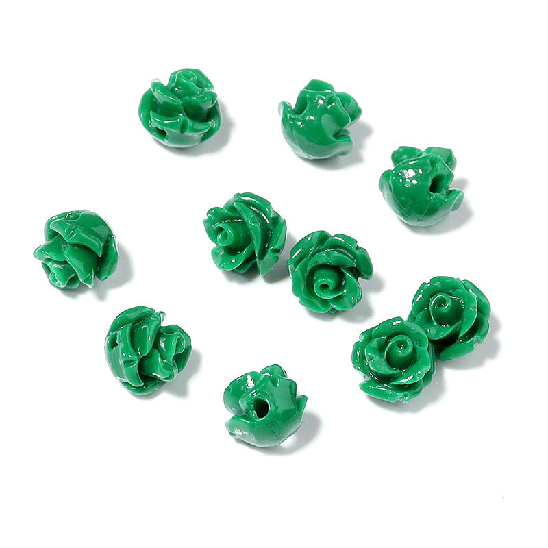 Wholesale 30pcs Colorful Lacquer Carving Powder Pressed Stereo Beads