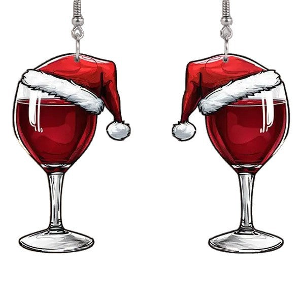 Wholesale  Valentine' s Day  Wine Glass Earrings