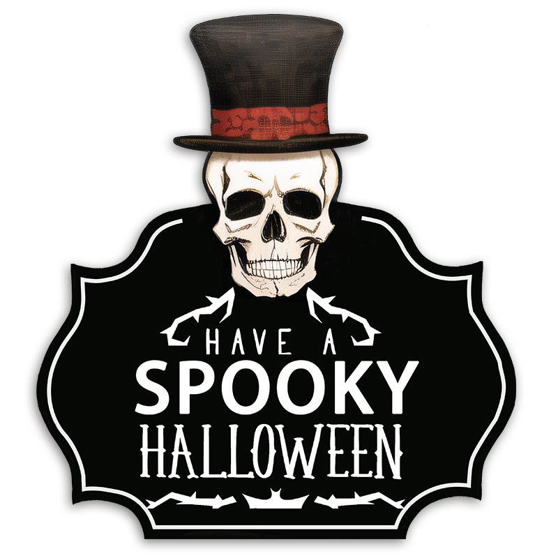 Wholesale Halloween Skeleton Decoration Wooden Doorplates