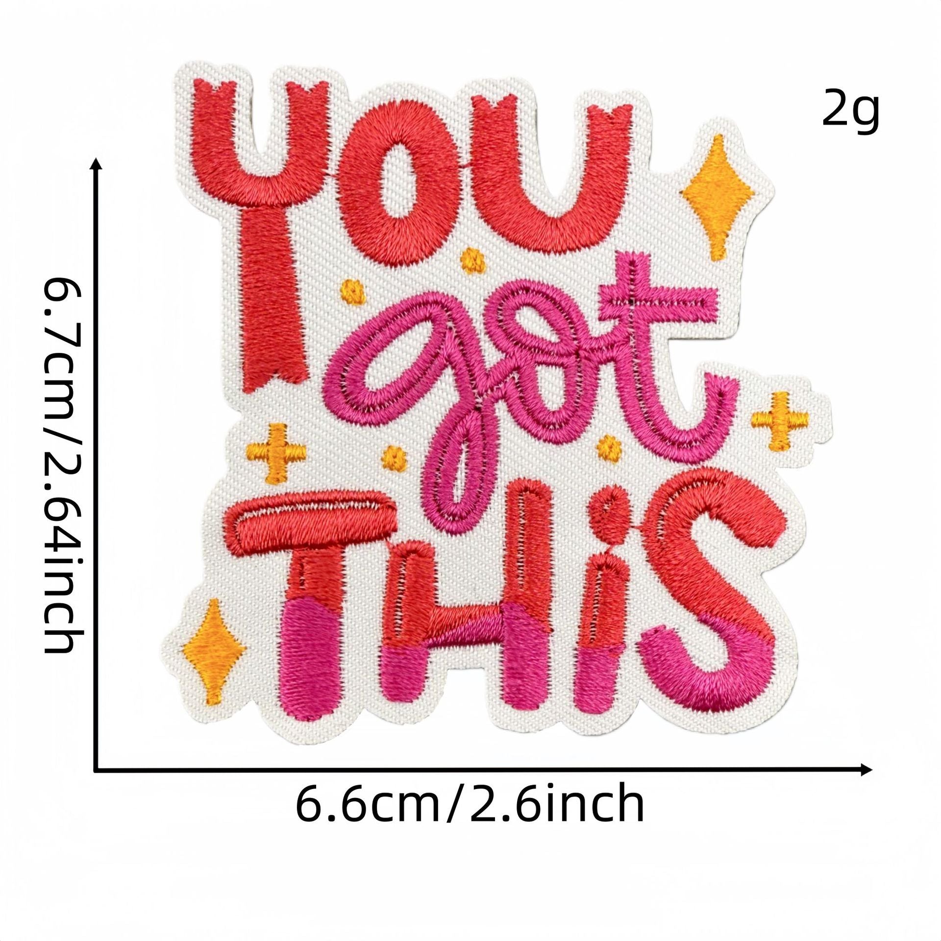 Wholesale Pink English Inspirational Embroidered Patch Cartoon Slogan Decorative Accent For Clothing Bags Home Decor