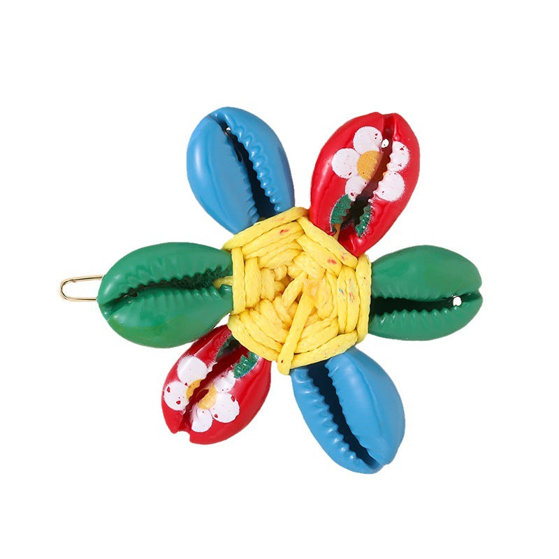 Wholesale Colorful Shell Paint Printed Hair Clips