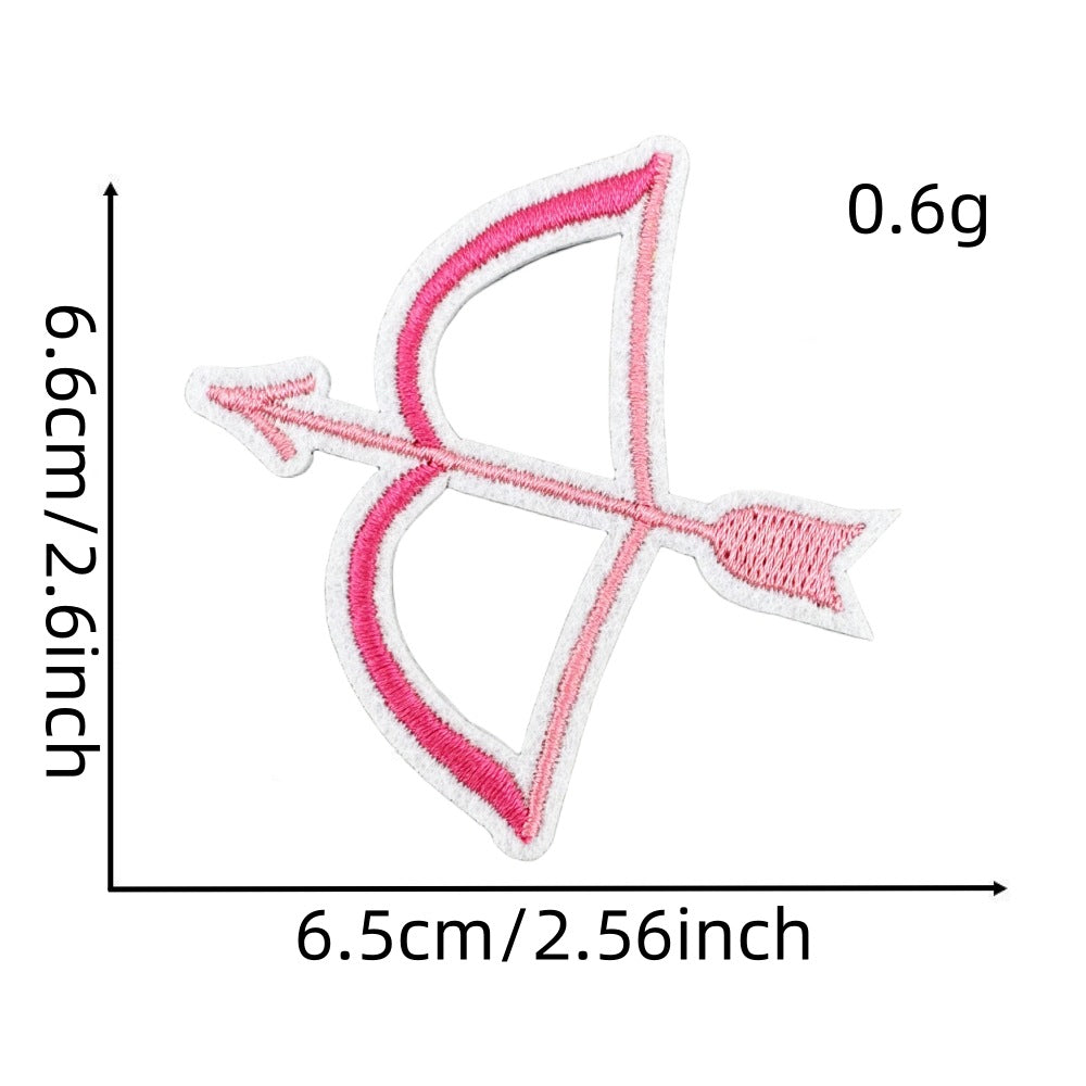 Wholesale Embroidered Iron On Patch Pink Valentine Hearts Cute Bear Design Wedding Scrapbook Decor Fashion DIY Accessory