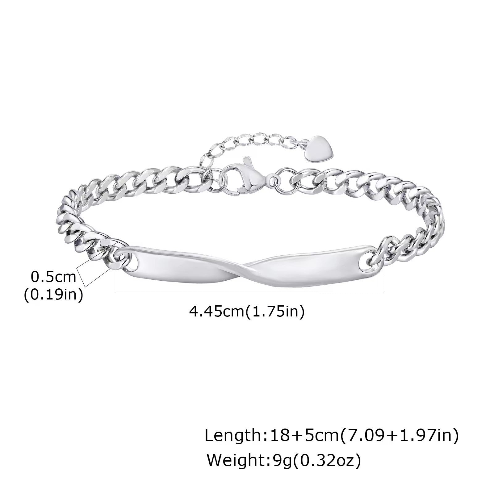 Wholesale 10pcs Stainless Steel Mobius Couple Infinite Love Bracelet