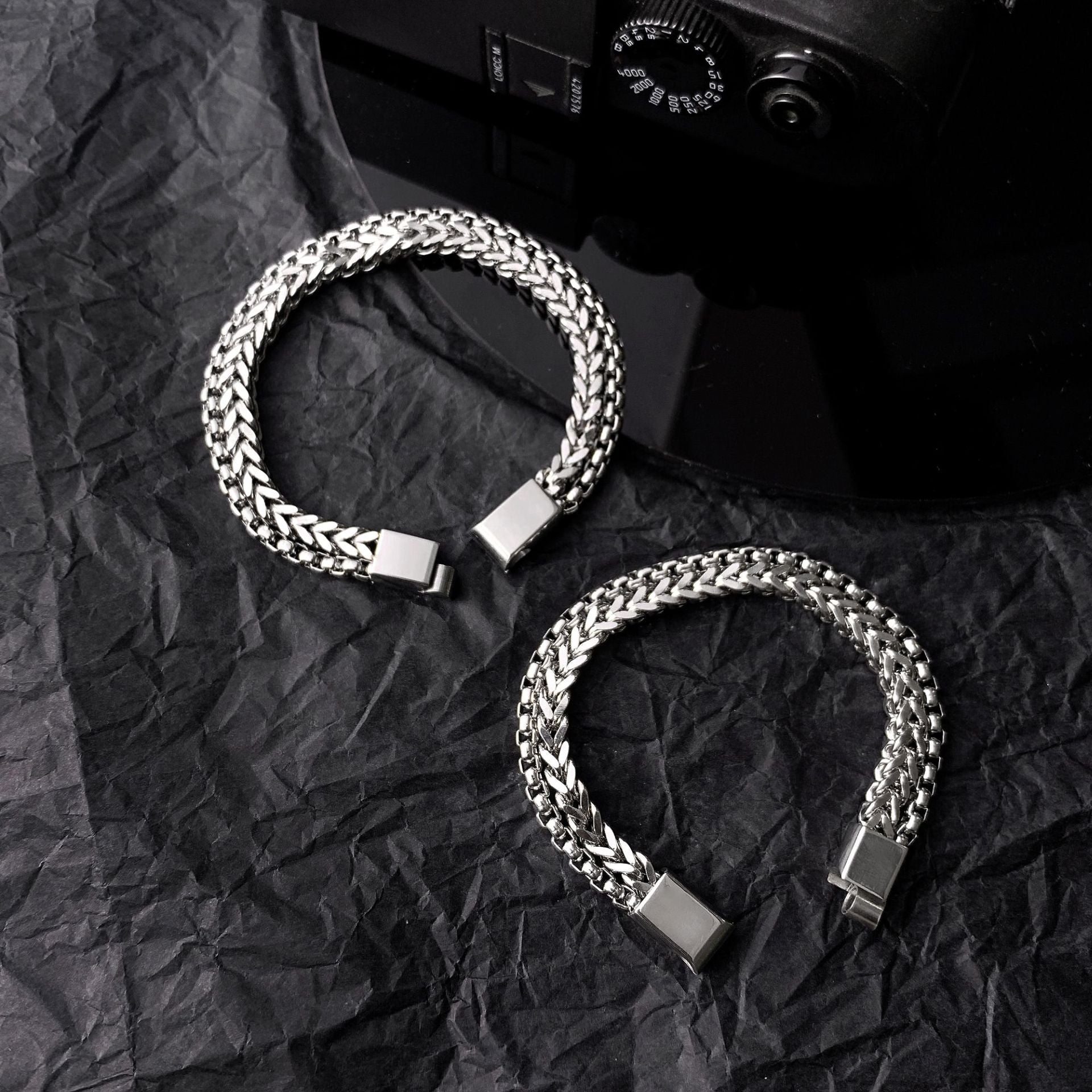 Wholesale Non-fading Double Layer Stacked Titanium Steel Bracelets