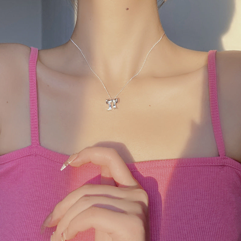 Wholesale Luxury Niche Joker Bow Necklace