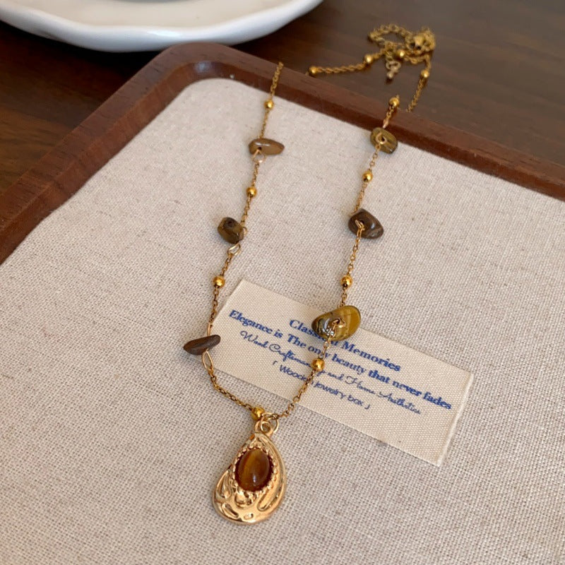 Wholesale Star Tiger Eye Stone Double Layer Bohemian Style Exquisite Clavicle Chain Necklaces