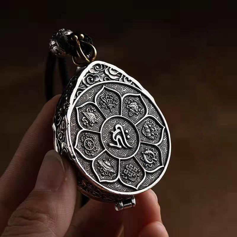 Wholesale Copper Nine Palace Gossip Brand Gawu Box Built-in Pendant Men's Necklace