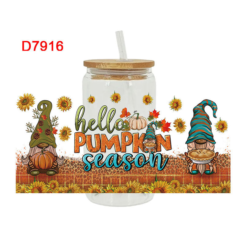 Wholesale Cute Pumpkin Series 16oz Cup UV DTF Wraps