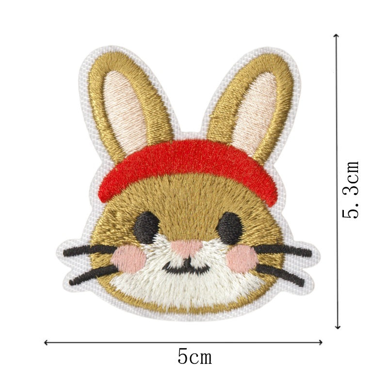 Wholesale Stylish Rabbit Bow Embroidered Patches 9 Pack Heat Activated DIY Clothing Repair Accessory