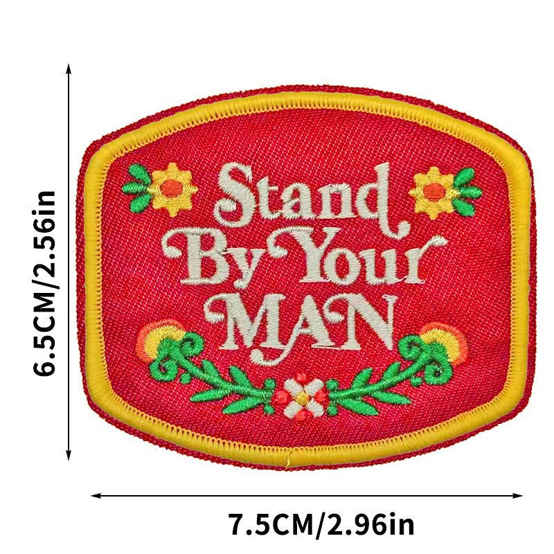 Wholesale Large English Motif Iron On Embroidered Patch No Sew Polyester DIY Applique For Hats Clothing Chic Gift Resale