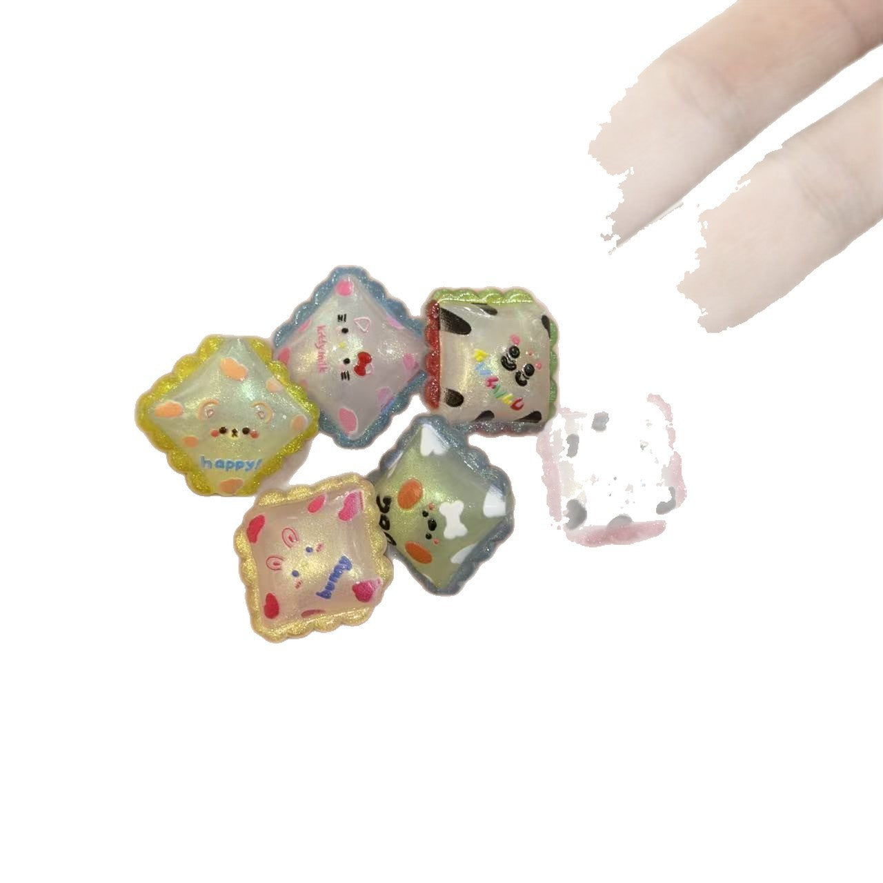 Wholesale 10pcs Cartoon Fine Sparkling Lace Diagonal Pillow Acrylic Beads