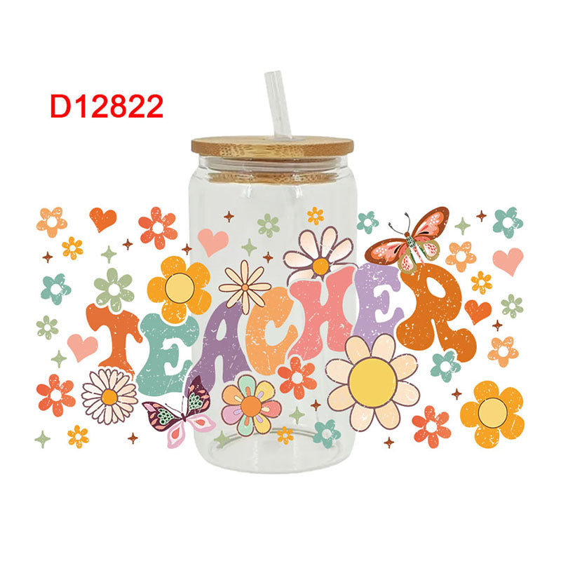 Wholesale Colored Stationery Teacher's Day 16oz Cup UV DTF Wraps