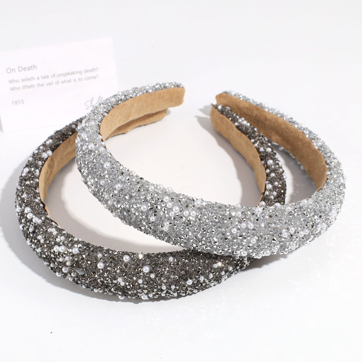 Wholesale Minimalist Imitation Pearl Sponge Rhinestone Headbands