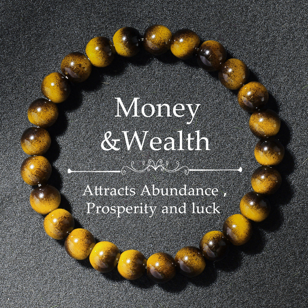 Wholesale Glass  Dopamine Imitation Tiger Eye  Bracelet