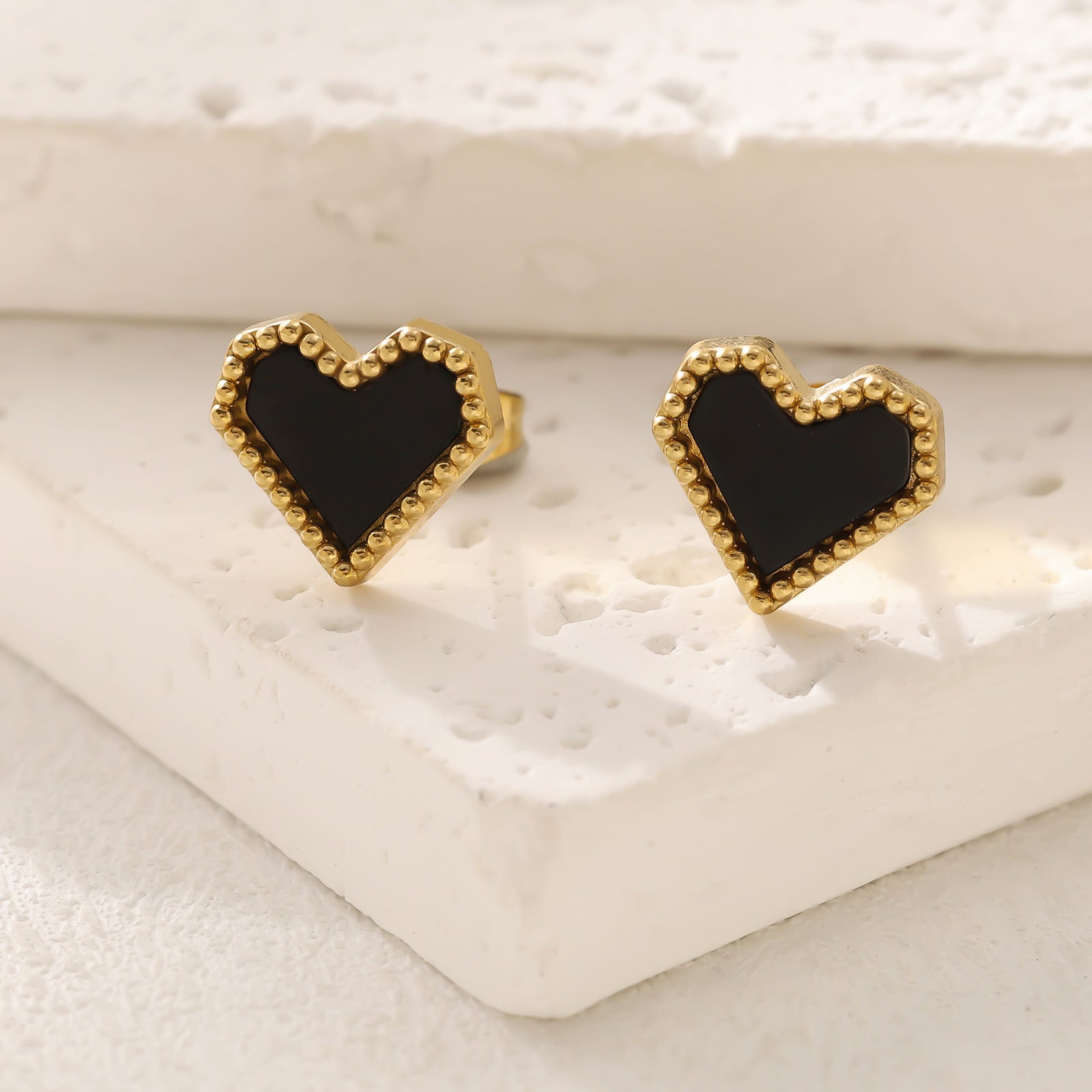 Wholesale Stainless Steel Fritillary Five-flower Peach Heart Bracelet Necklace Earring