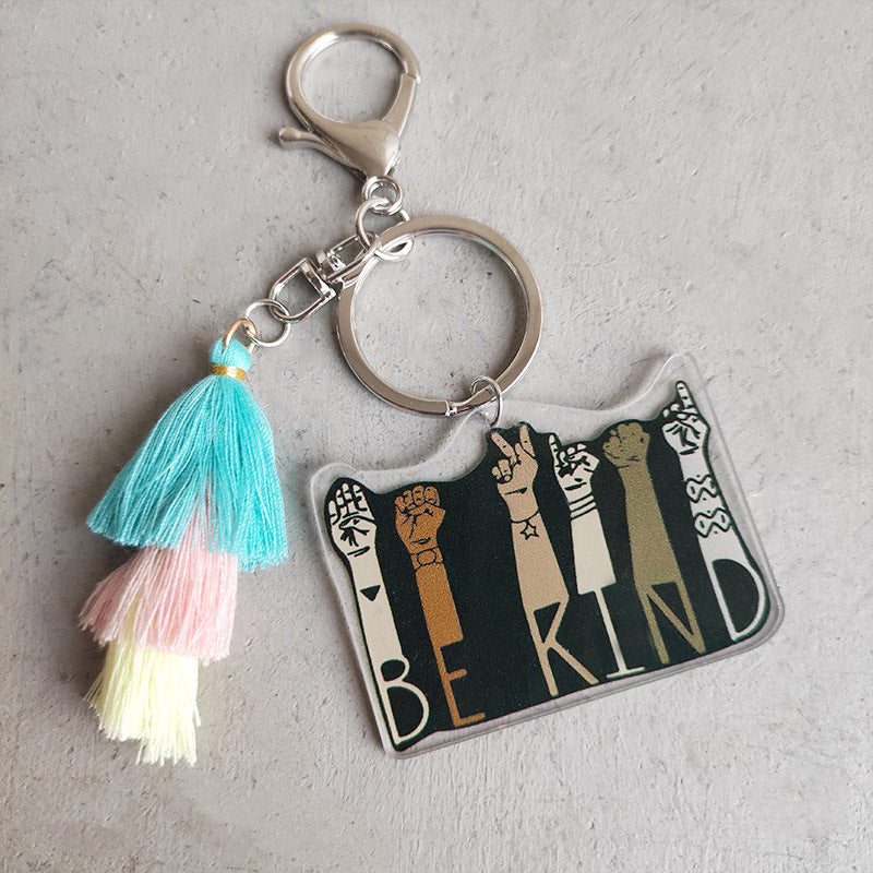 3pcs al por mayor/Packlgbt Rainbow Tassel Plush Keychain