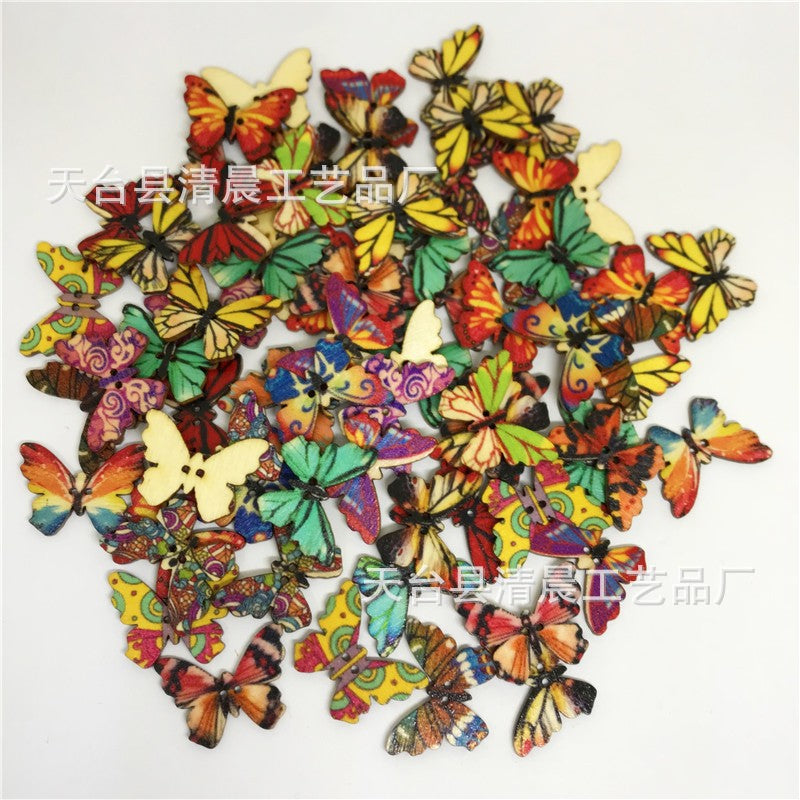 Wholesale Wooden Cartoon Buttons Printed Wooden Buttons