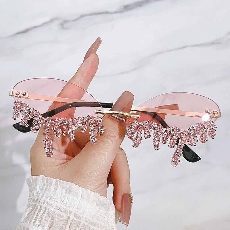 Wholesale Diamond Devil's Tears Handmade Diamond Sunglasses