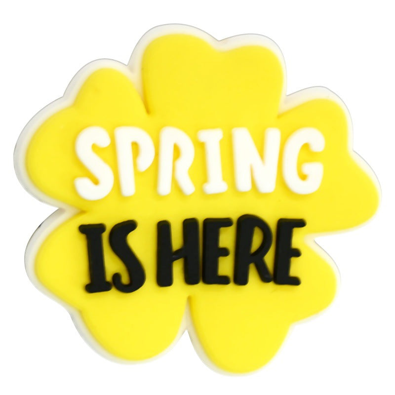 Wholesale Random 10pcs cartoon PVC soft thick patch perforated DIY beads Focal Beads