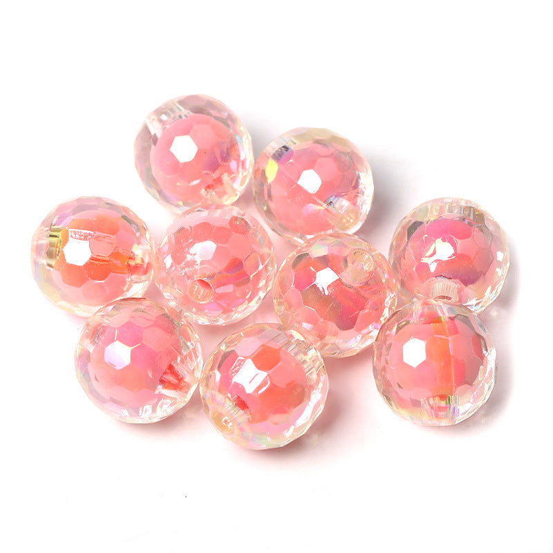 Wholesale Multi Faceted Acrylic Beads Electroplating Illusion Beads DIY Bead Accessories
