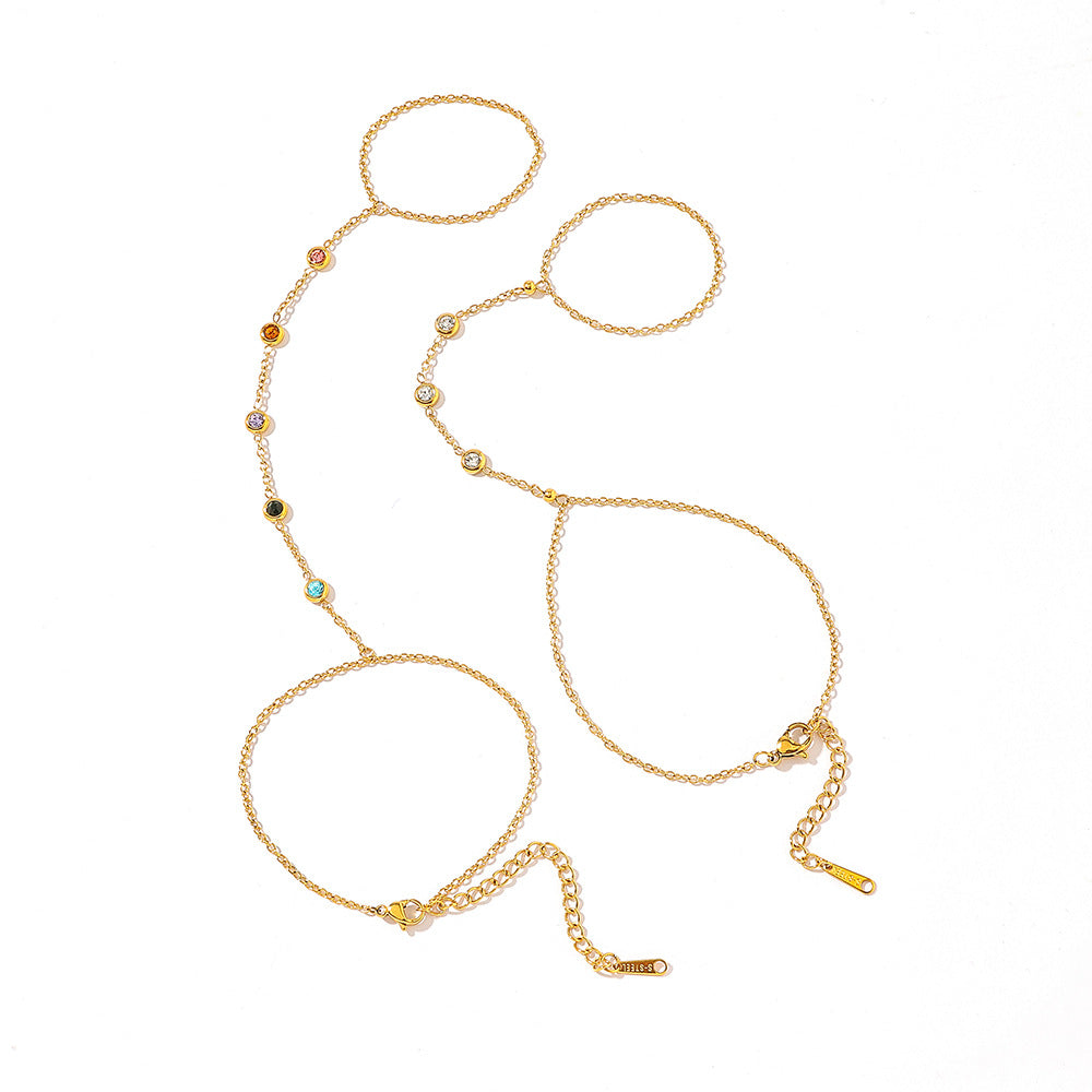 Wholesale Stainless Steel Mittens Bracelet Gold Niche Ring Bracelet