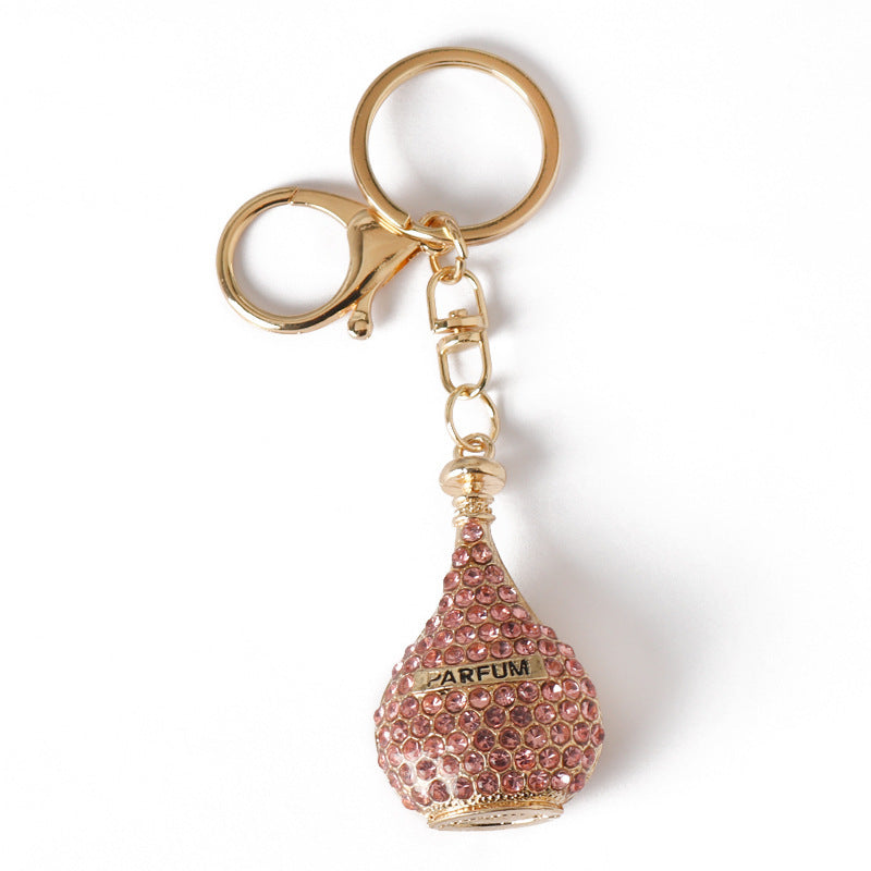 Wholesale Creative Diamond Perfume Bottle Keychain