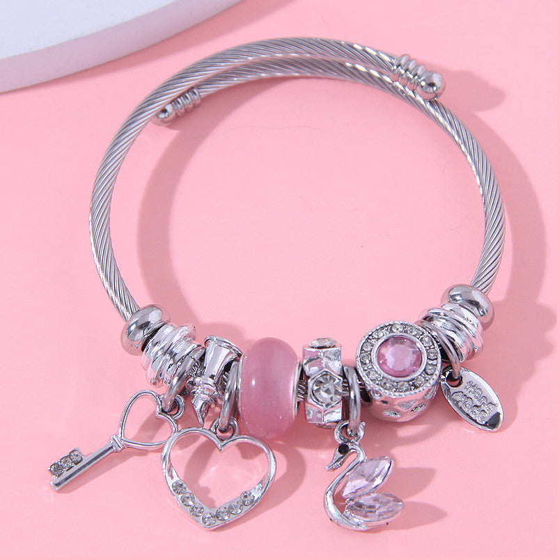 Wholesale Stainless Steel Lemon Carrot Pendant Alloy Bracelet