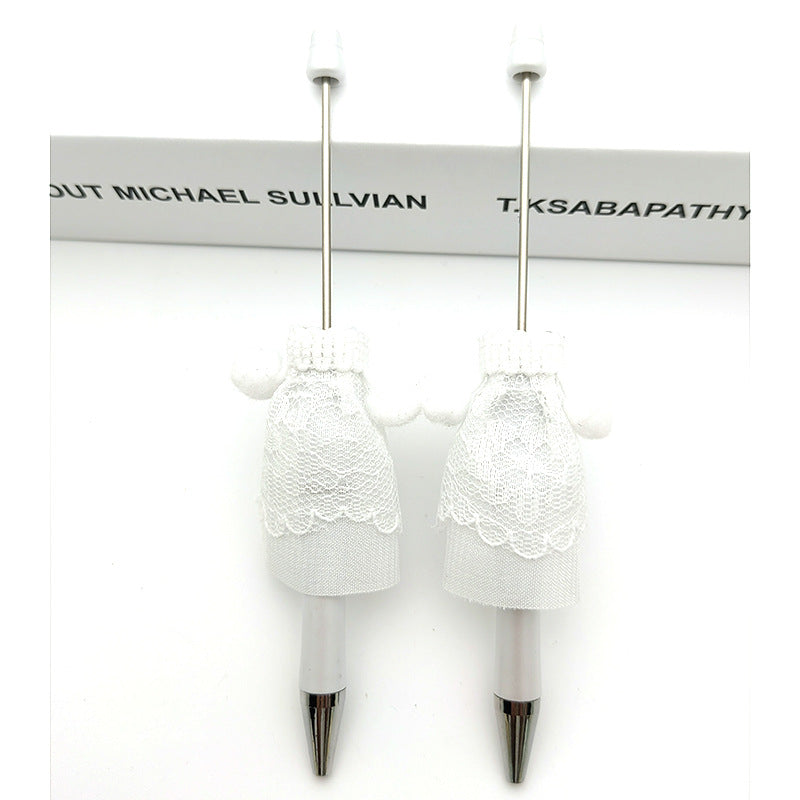 Wholesale Beadable Pens Long Skirt Doll Lace Cloth DIY Ballpoint Pen