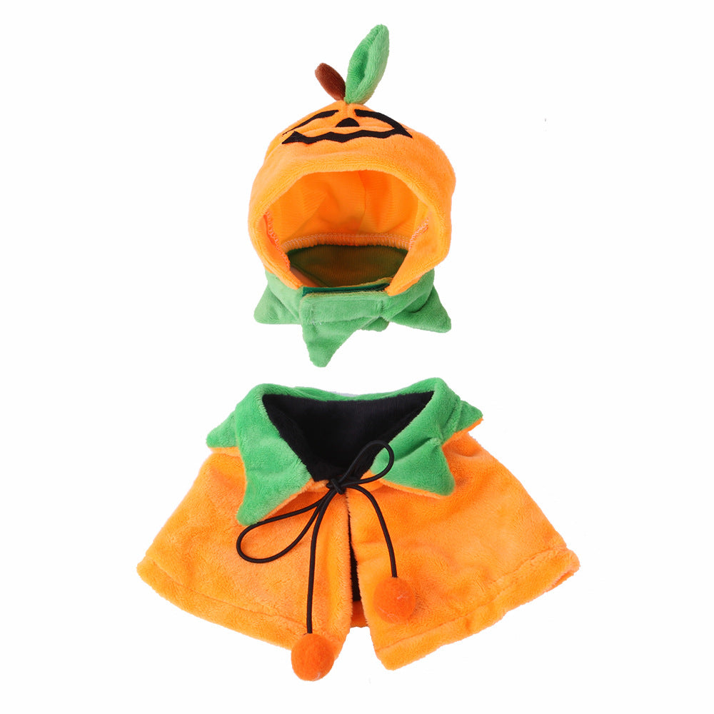 Wholesale 2PCS Double Sided Halloween Pumpkin Pet Plush Cloak