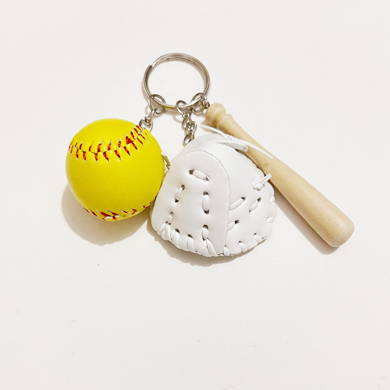 Wholesale Mini Cross-border Explosions Baseball Keychain Bag Pendant Softball Gloves Softball Baseball Pendant