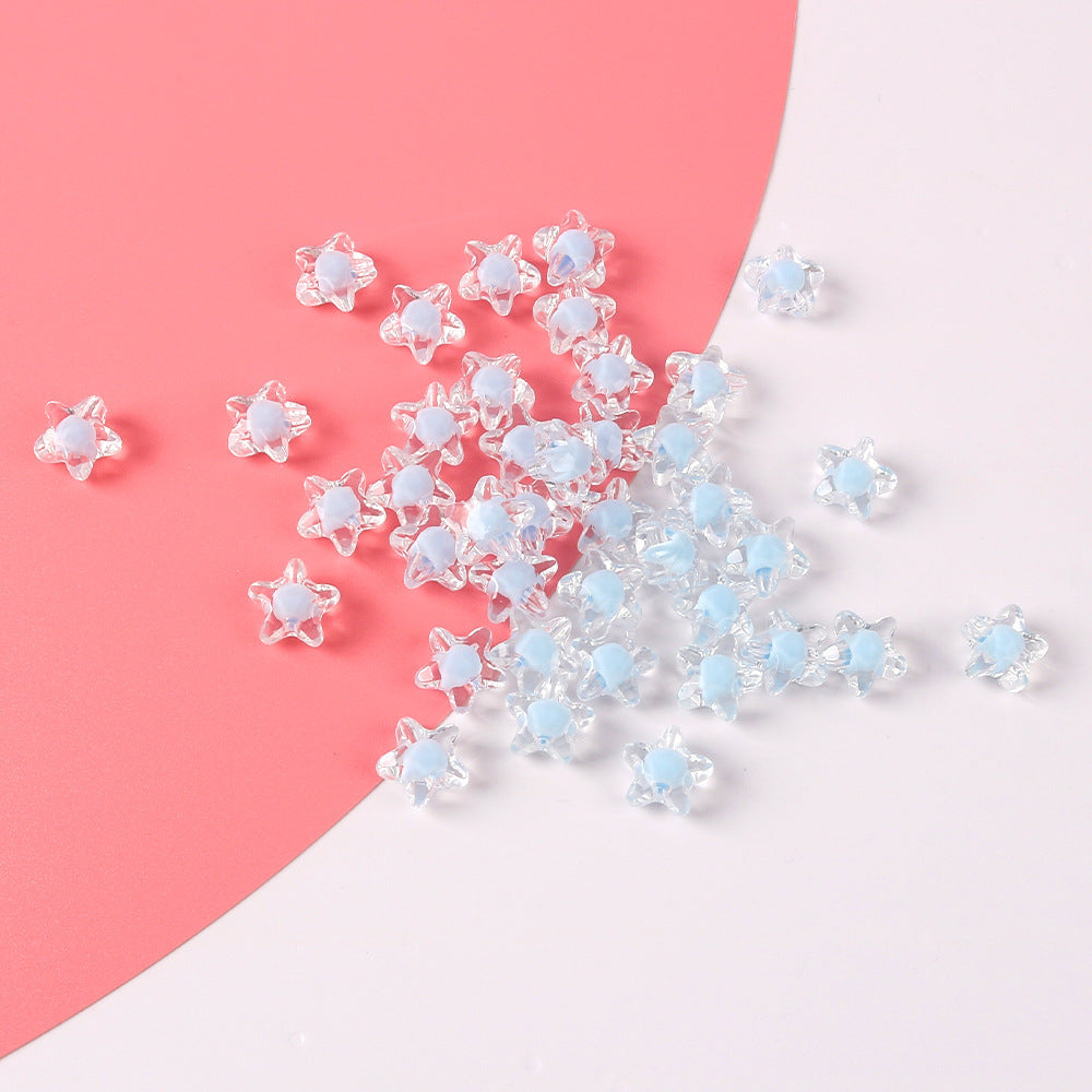 Wholesale 20pcs Transparent Colorfulful Five-Pointed Star Acrylic DIY Beads