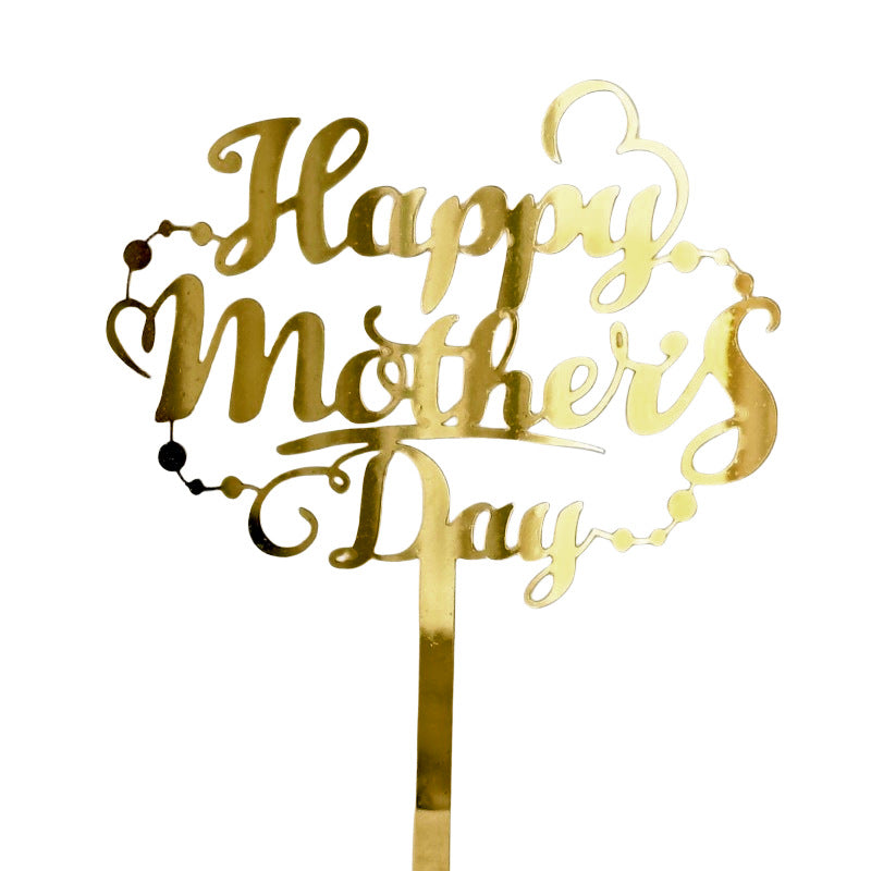 Wholesale 10PCS/PACK Mother's Day Happy Acrylic Cake Insertion