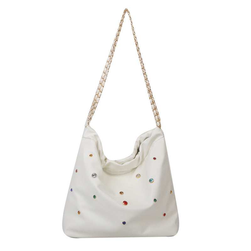 Wholesale 2023 Colorful Diamond Decorative PU Single Shoulder Diagonal Cross Casual Square Bag