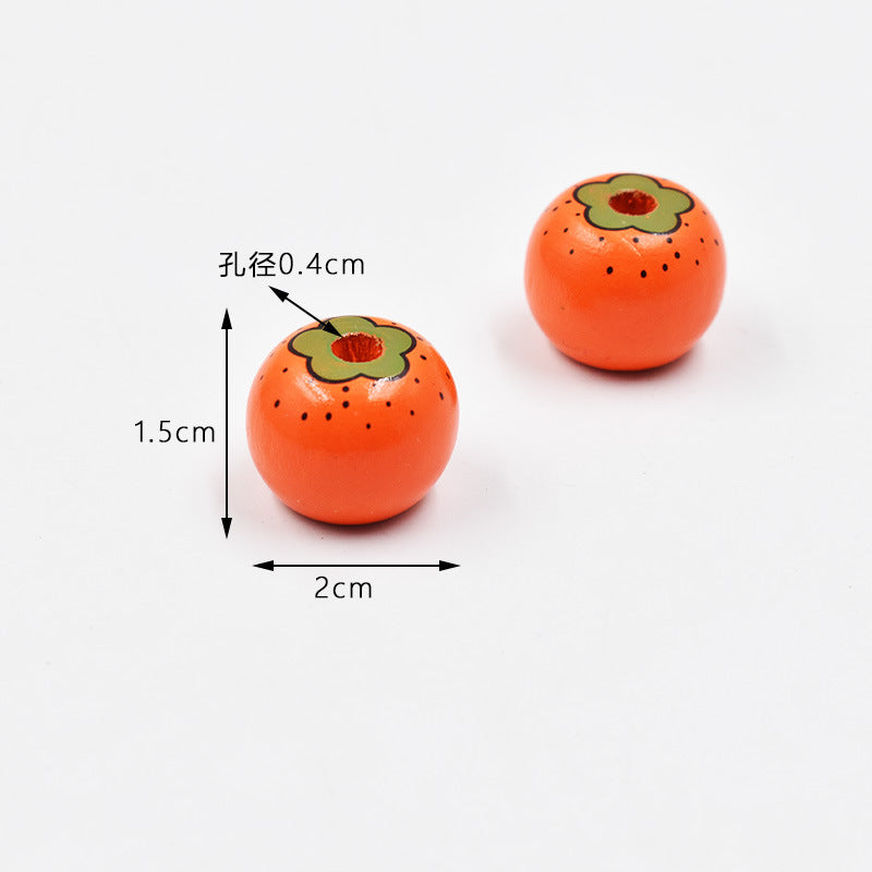 Wholesale 10pcs Colorful fruits with spaced beads Wood Beads