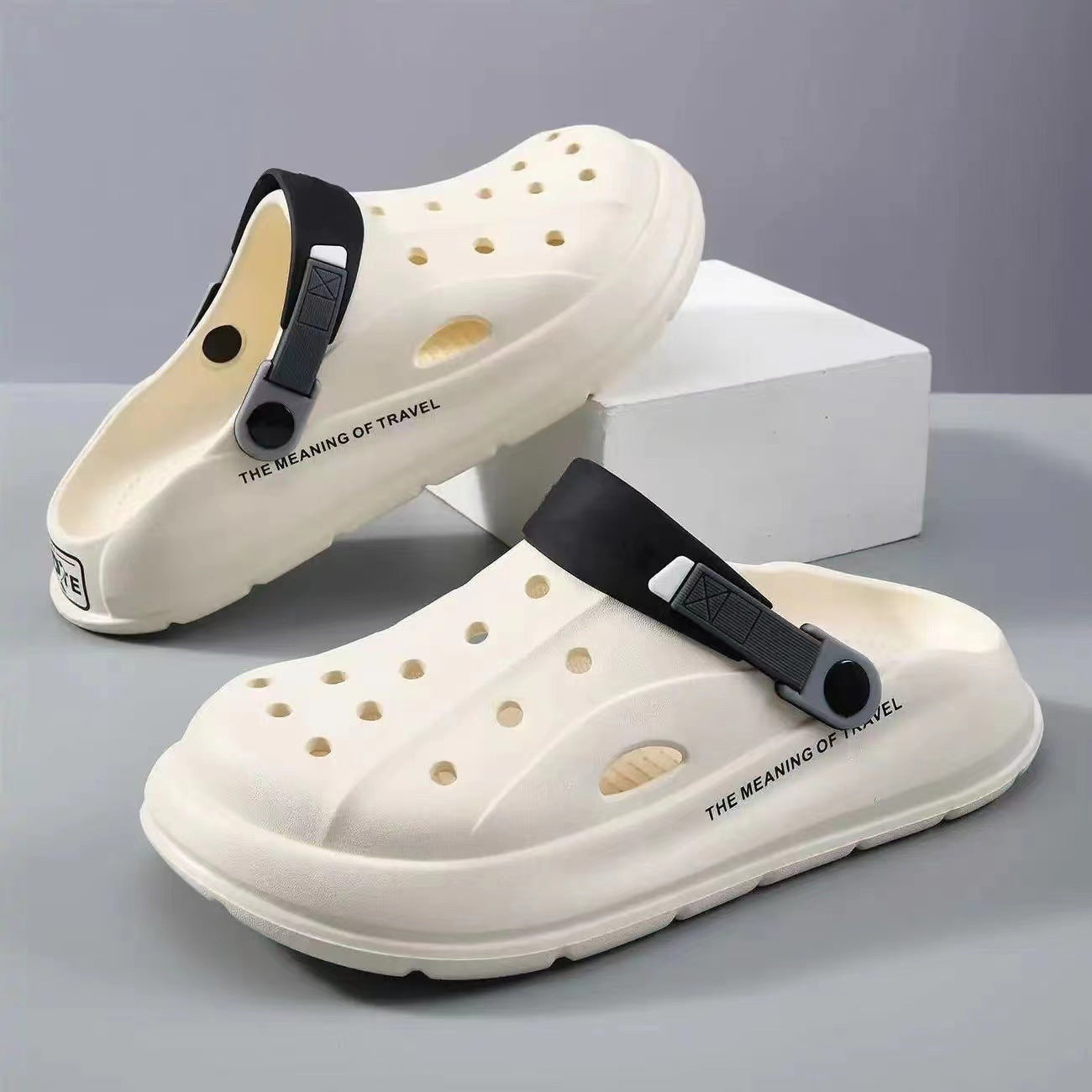 Wholesale Men's summer thick-soled casual sports non-slip soft-soled sandals outdoor dual-use drooping beach slippers