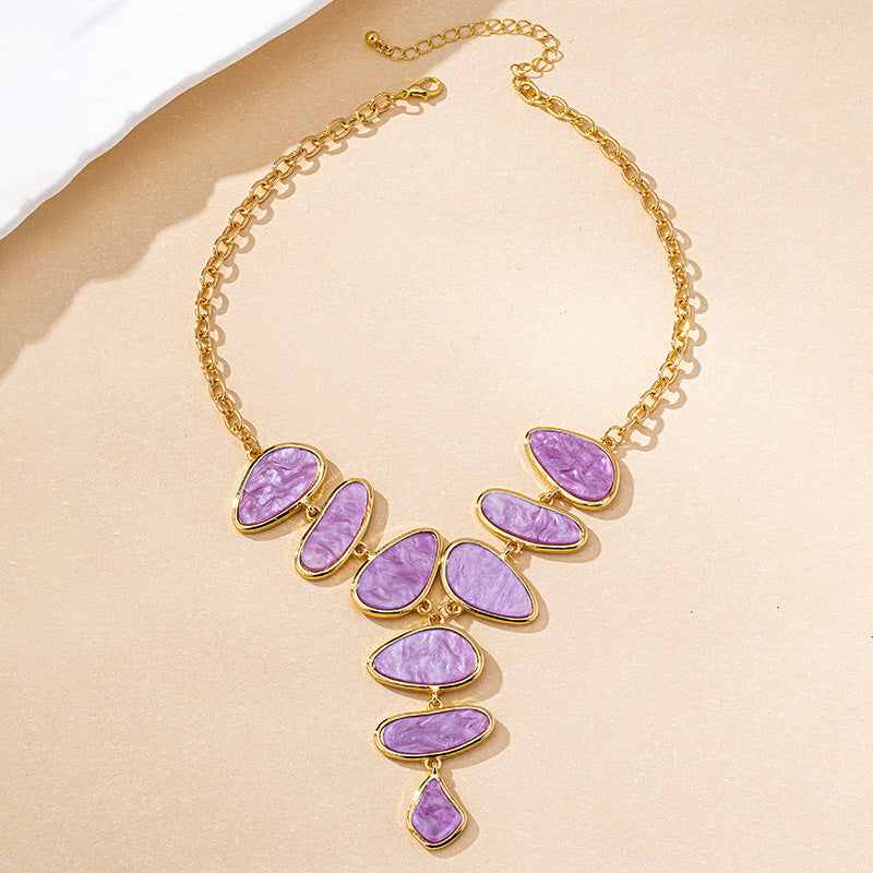 Wholesale Trendy Irregular Geometric Alloy Necklace And Earrings Set For Women Chic Jewelry Accessory For Daily Wear