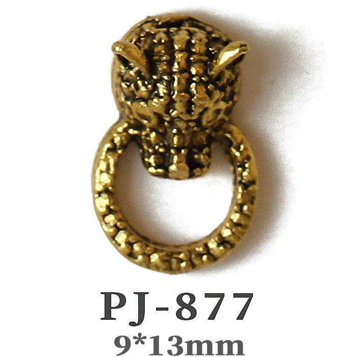 Wholesale  Metal Nail Art Charms Antelope Head Wings Leopard Head Manicure Decorative Accent