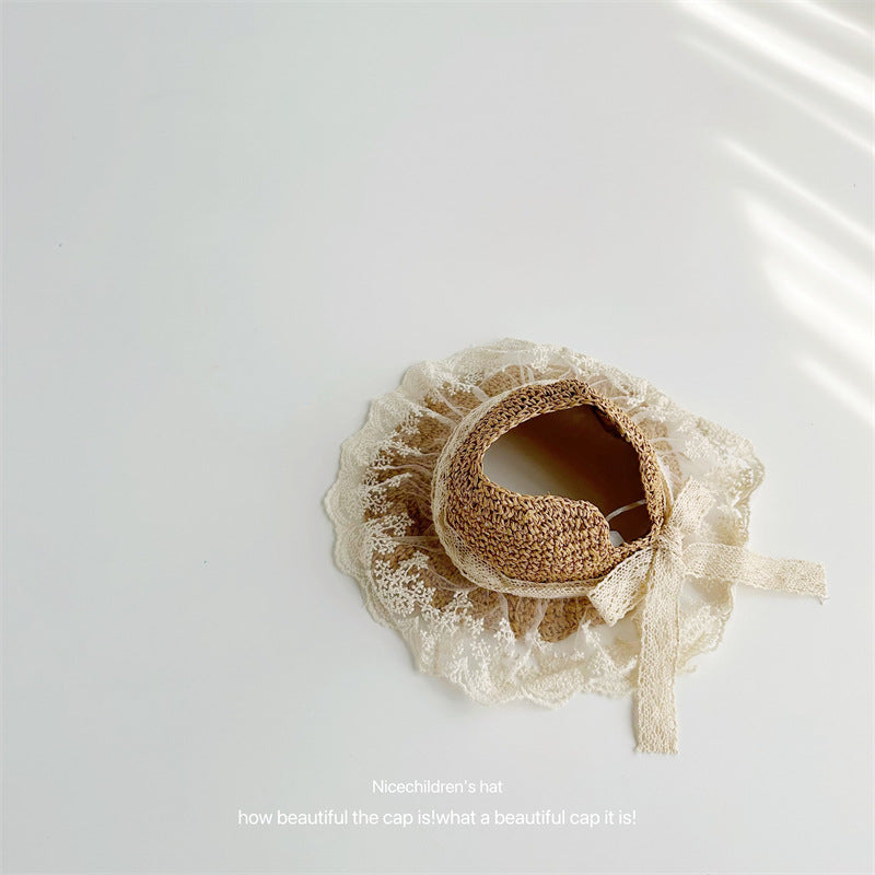 Wholesale Children's Empty Straw Hat with Bow