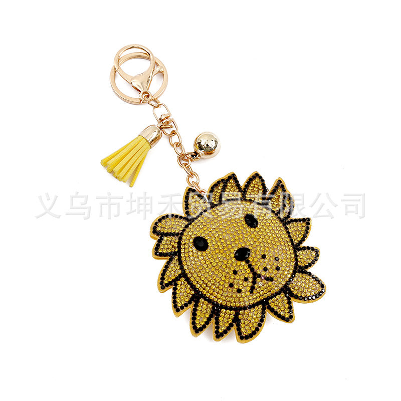 Wholesale Alloy Cute Little Lion Hot Diamond Keychains