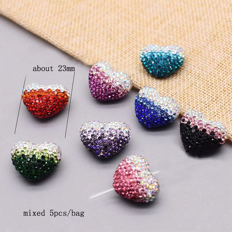 Wholesale 5pcs Clay Heavy Industry Fishtail Zircon Bear Strawberry Beads