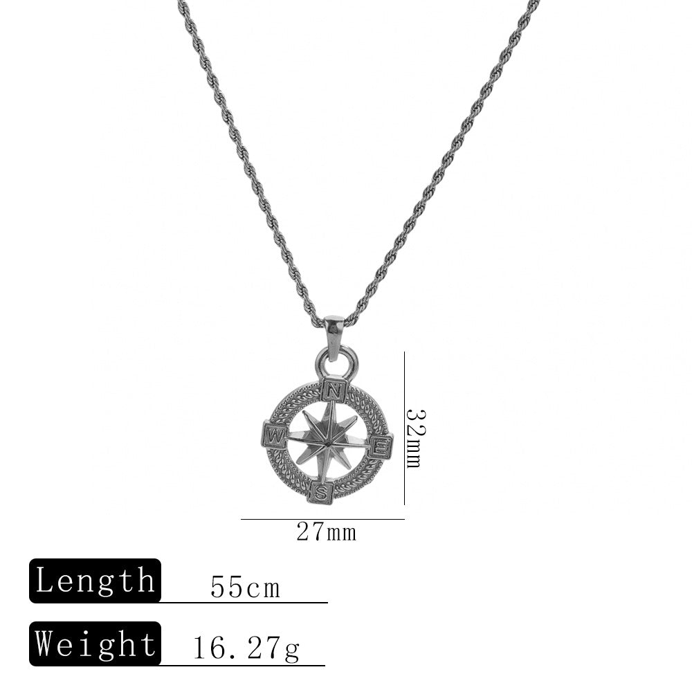 Wholesale Gold and silver octagonal star stainless steel necklace