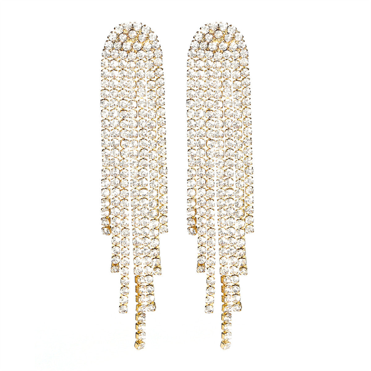 Wholesale AB Rhinestone Long Tassel Earrings