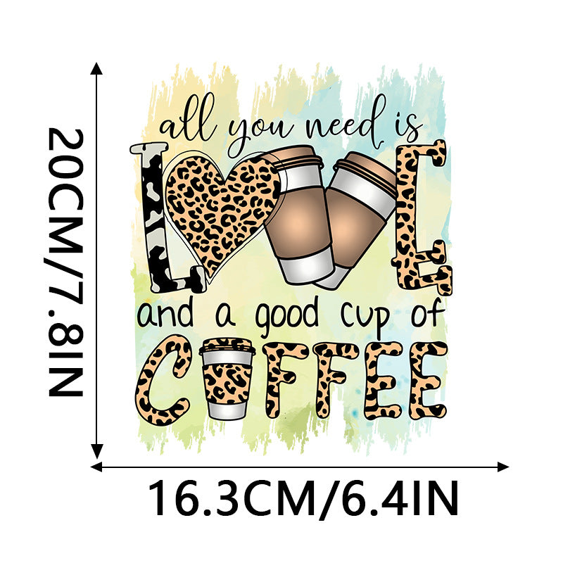 Wholesale 10pcs Leopard print coffee UV DTF Ready to Press Transfers Wraps